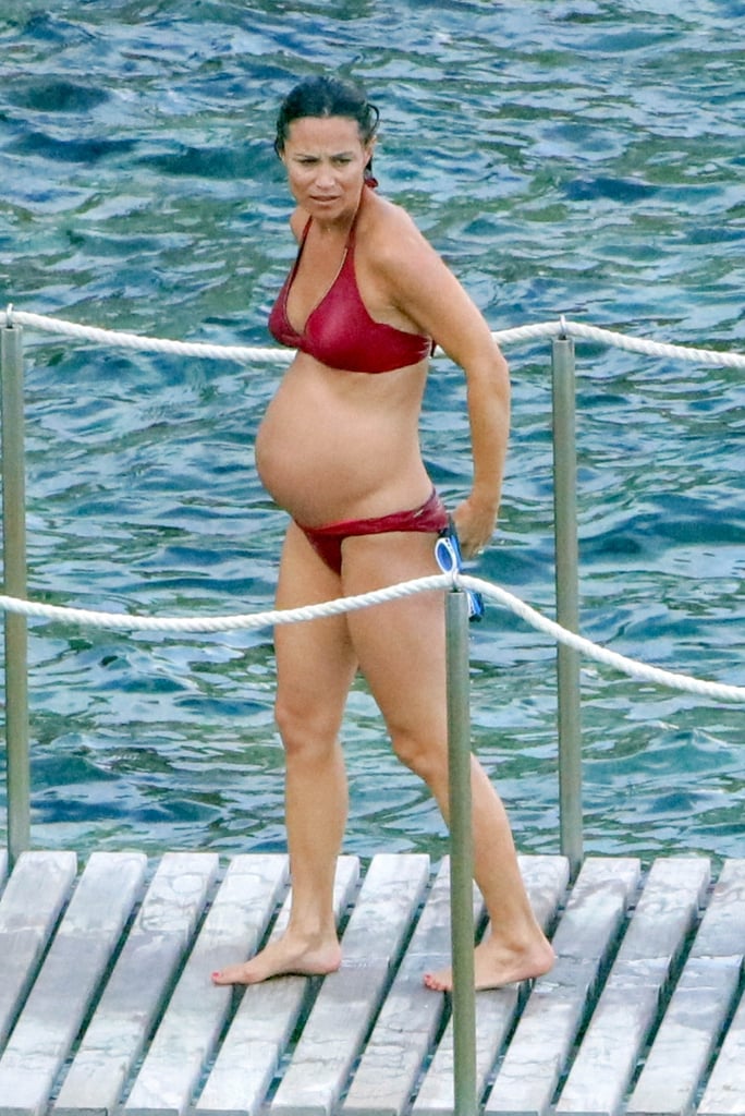 Pippa Middleton Pregnant in Red Bikini Aug. 2018