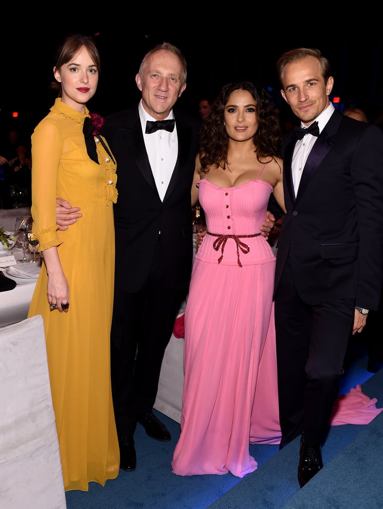 Dakota Johnson, Francois-Henri Pinault, Salma Hayek, and Jesse Johnson