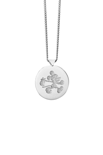 Silver Runaway Mickey Stamp Necklace