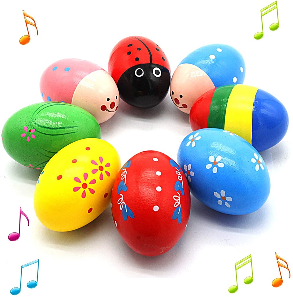 UNIQLED 8-Piece Wooden Musical Eggs Shakers
