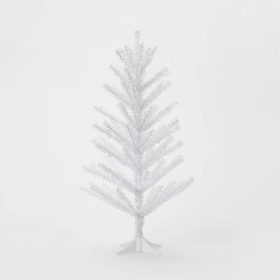 White Mini Unlit Tinsel Artificial Christmas Tree