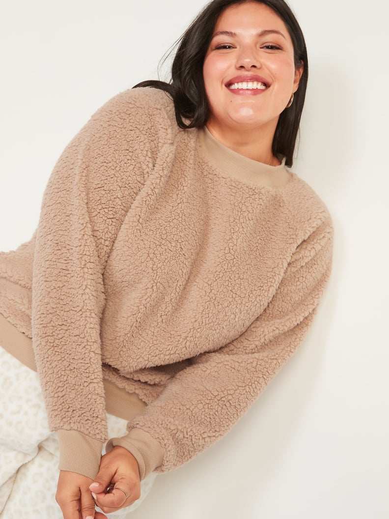Plus size sherpa sweatshirt 2025