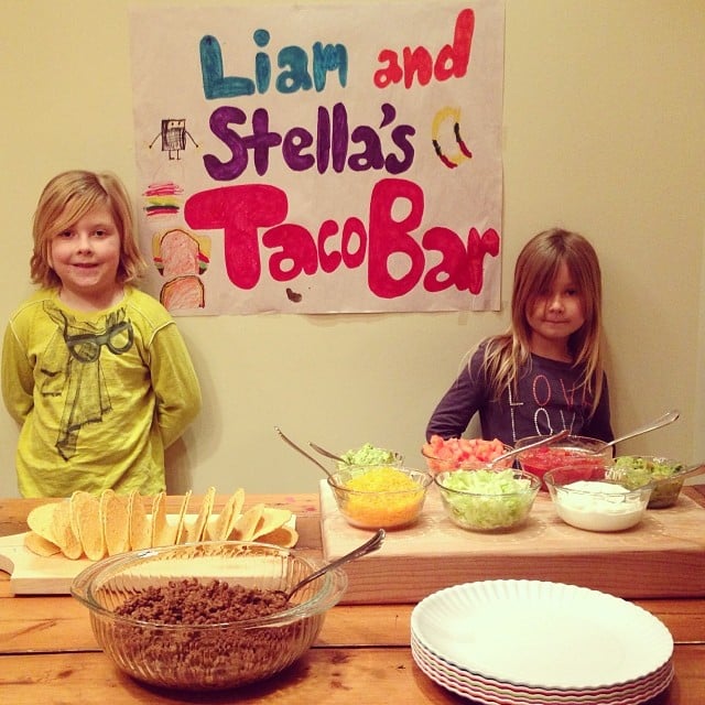 Liam and Stella McDermott set up their own taco bar for their first dinner in the New Year.
Source: Instagram user torianddean