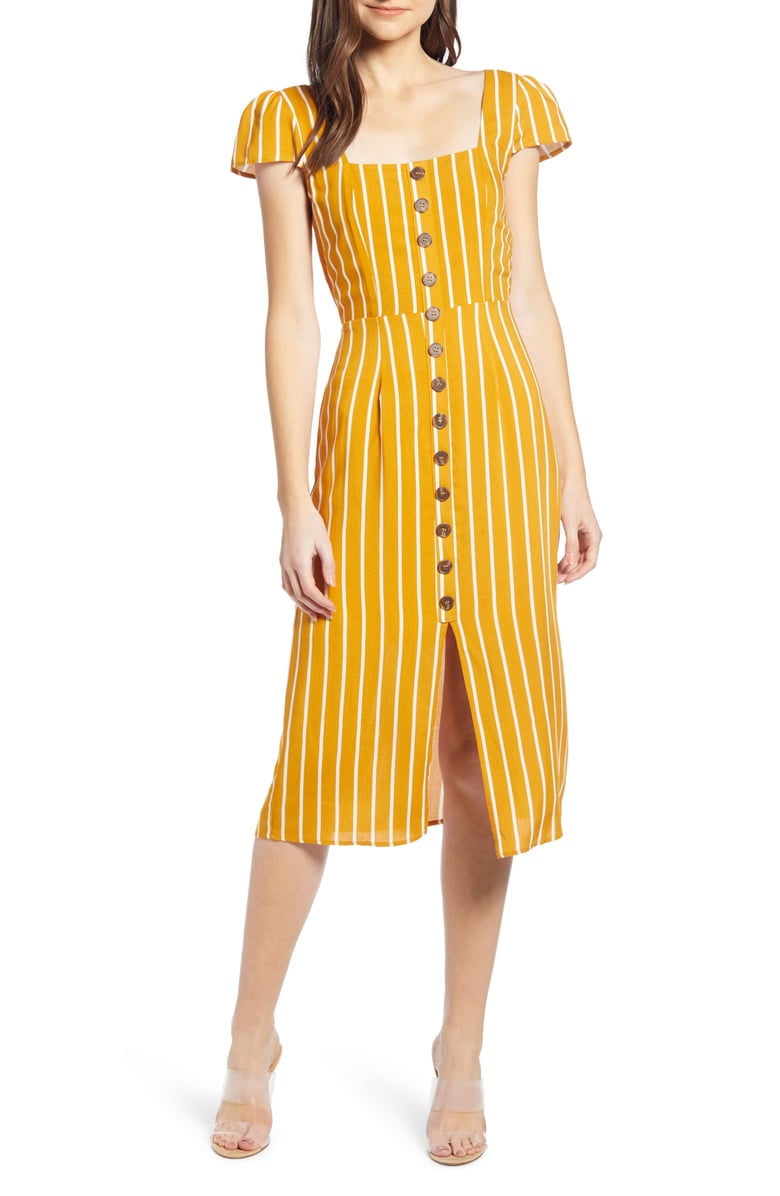 Row A Button Front Midi Dress