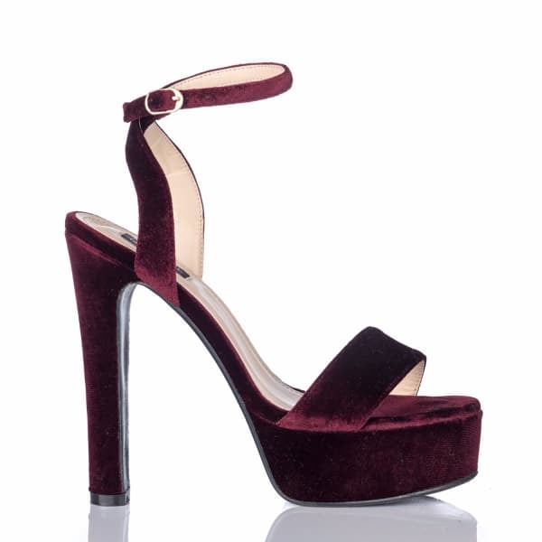 Nissa Bordo Velvet Sandals with Strap