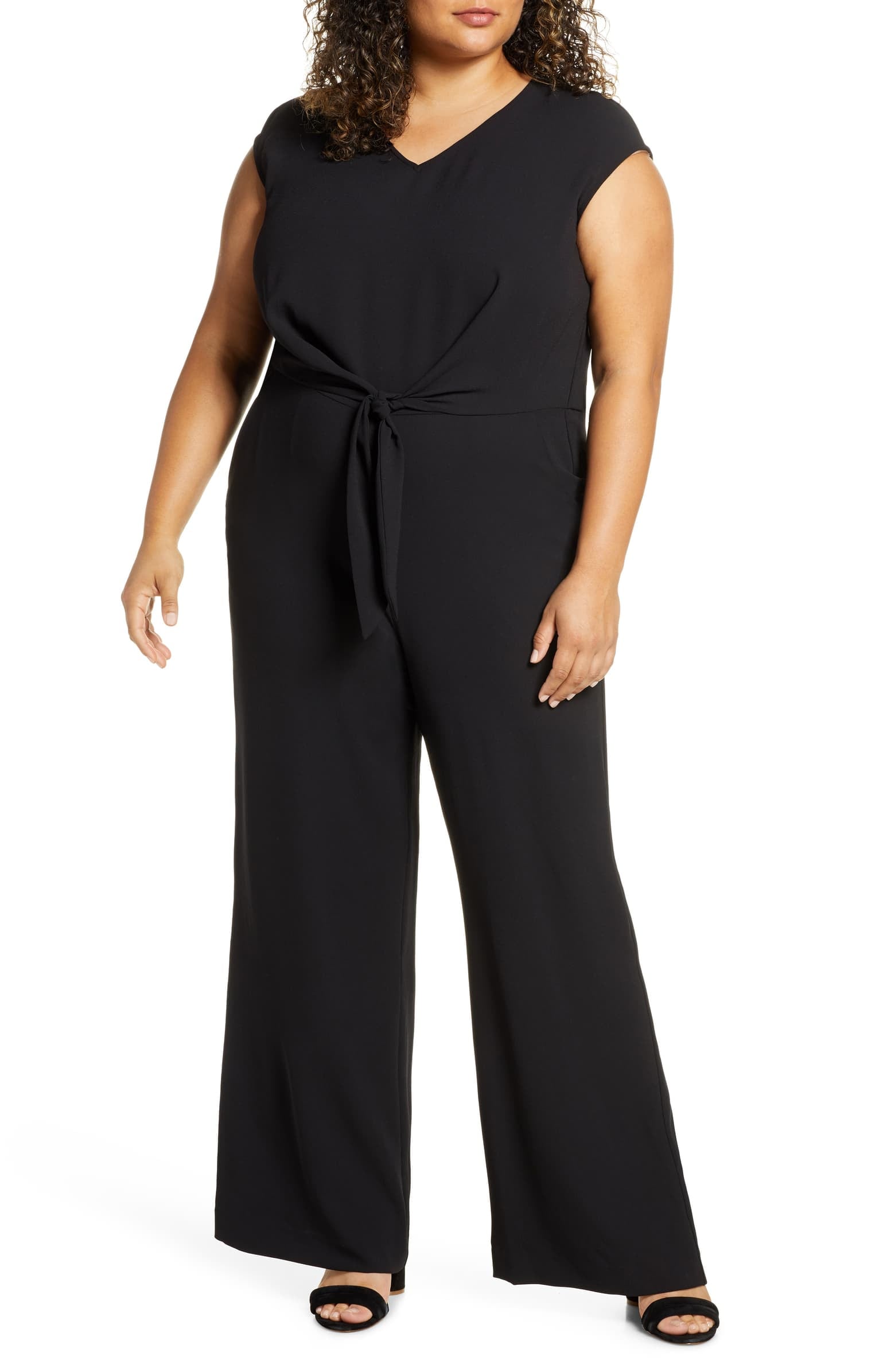 Vince camuto faux 2025 wrap jersey jumpsuit