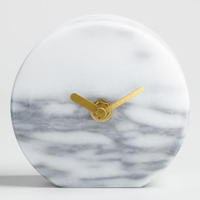 Gray Marble Tabletop Clock