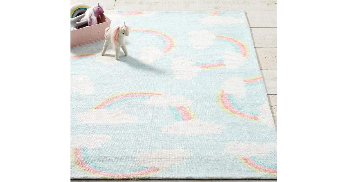 Pottery Barn Kids Machine Washable Rainbows Rug Stylish Items to Buy