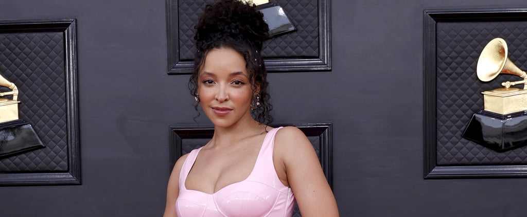 Tinashe's Pink Latex Bow Dress By GCDS at the Grammys
