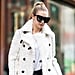 Gigi Hadid White Furry Coat