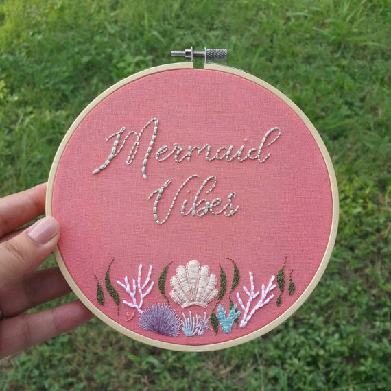 Mermaid Vibes Embroidery Hoop