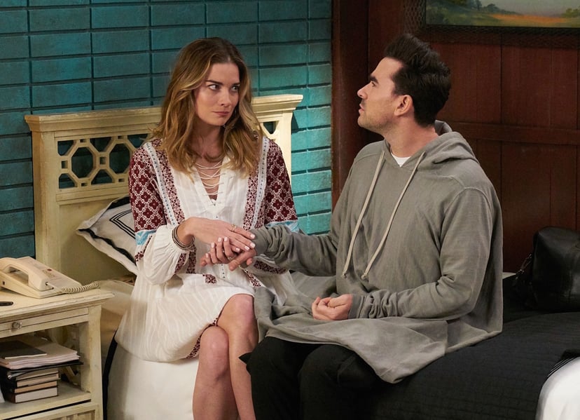 SCHITT'S CREEK, from left: Annie Murphy, Dan Levy, 'The Crowening; Love Letters', (Season 5, eps. 501/502 originally premired in the US on Jan. 16, 2019). photo: Ian Watson / ©CBC/POP / courtesy Everett Collection