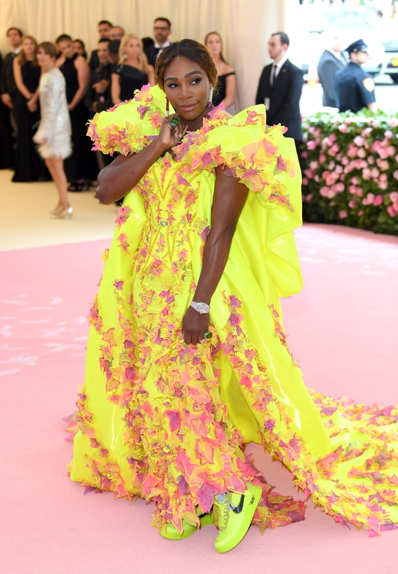 Serena Williams Wearing Yellow Nike x Off-White Sneakers at the Met Gala in 2019