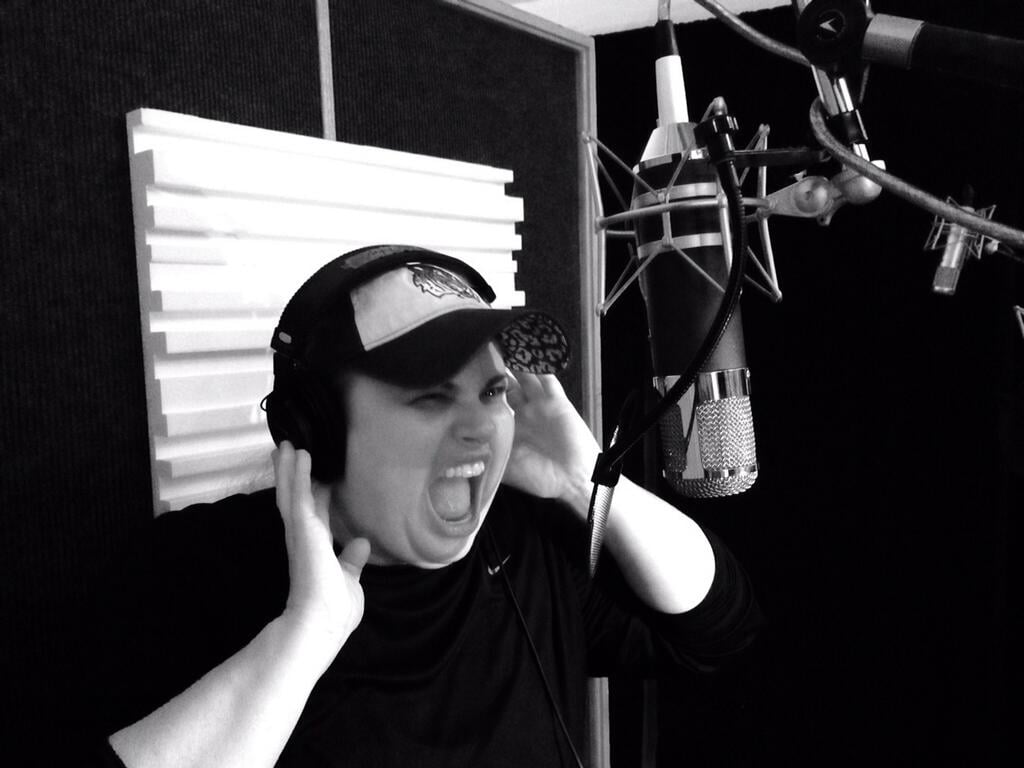 Wilson showed off her vocal skills in the recording booth.
Source: Twitter user RebelWilson