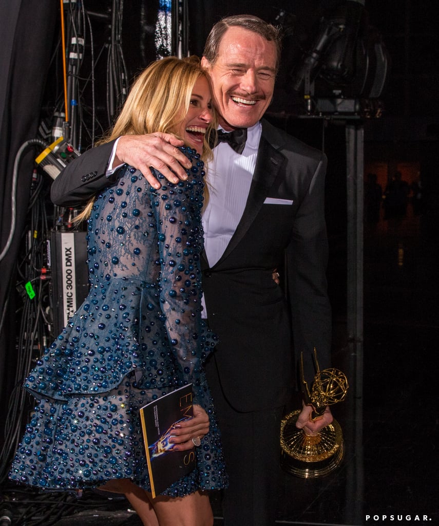 Julia Roberts shared a smile with Bryan Cranston after his big win.