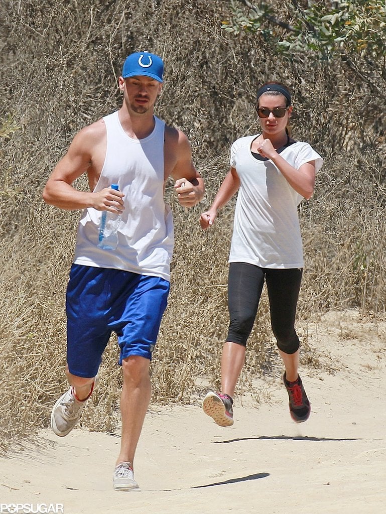 Lea Michele Running With Boyfriend