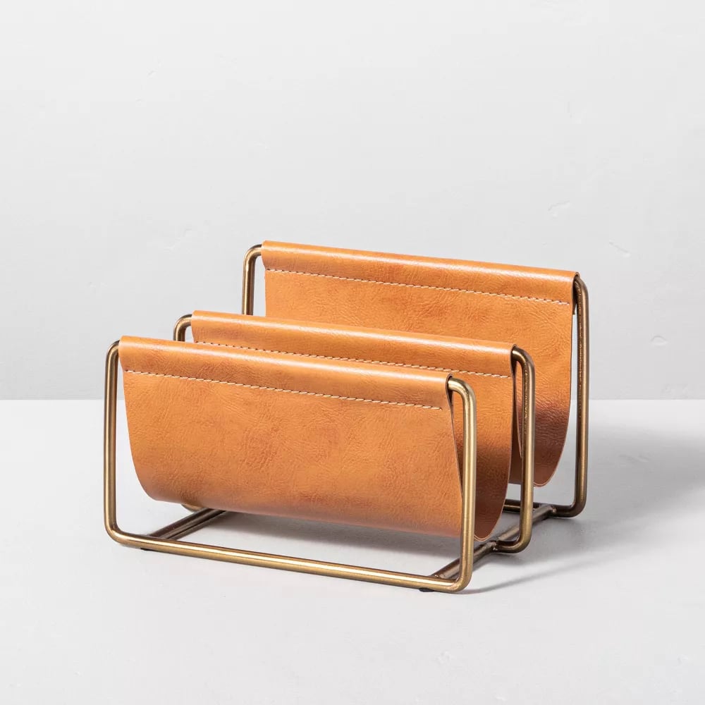 Metal & Faux Leather Mail Sorter from the Hearth & Hand by Magnolia collection