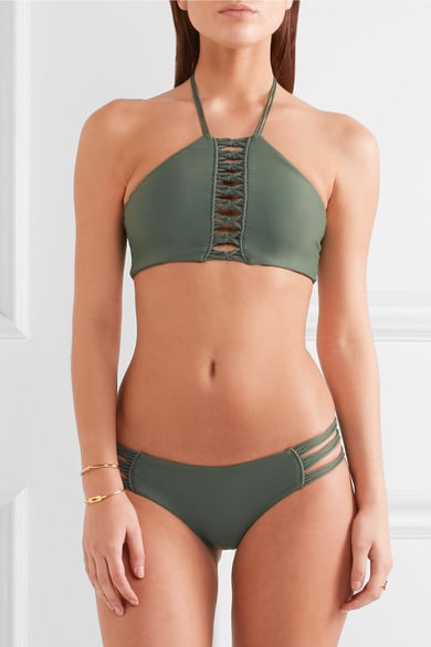 We can't get enough of this Mikoh West Oz Crocheted Halterneck Bikini ($110).