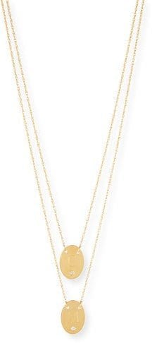 Jennifer Zeuner Jewelry Double Oval Disc Personalized Necklace ($242)