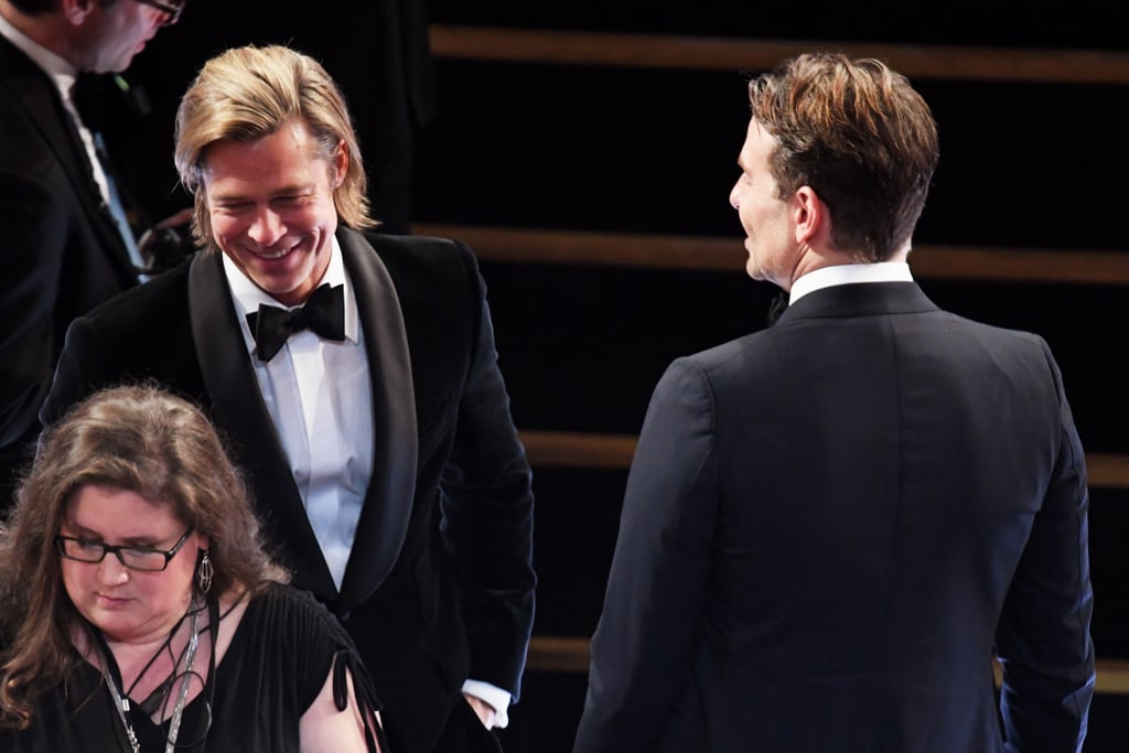 Photos of Brad Pitt and Bradley Cooper Talking at the Oscars