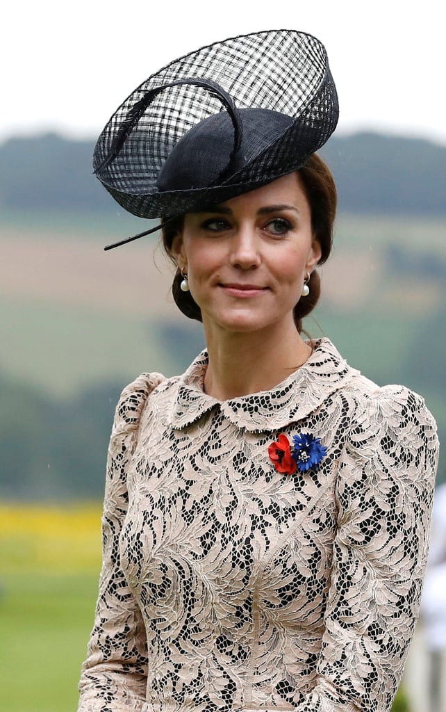 In 2016, Duchess Catherine attended the 100th anniversary of the beginning of the Battle of the Somme wearing this sheer black topper.
