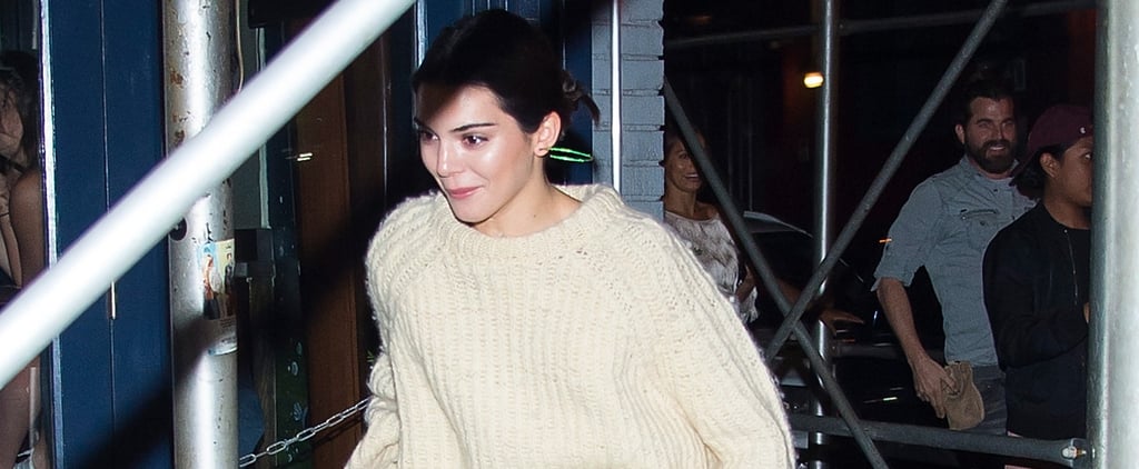Kendall Jenner Wearing Oversize Cream Sweater