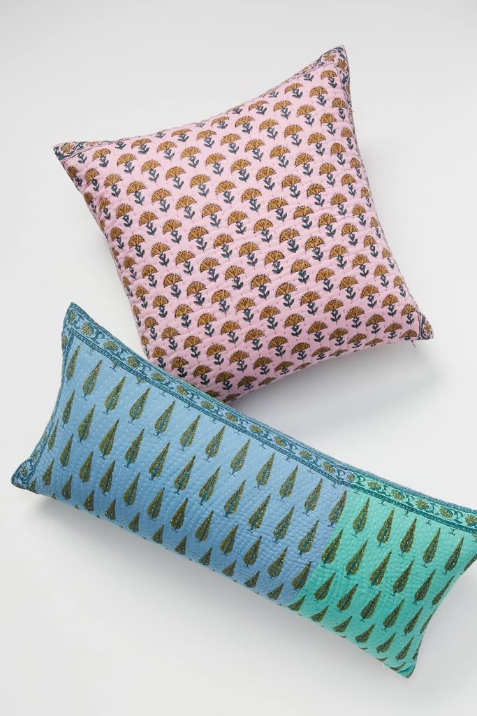 Kantha-Stitched Verbena Pillow