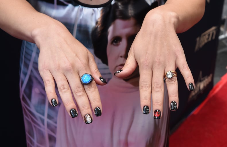 Billie Lourd's Star Wars Nails at Carrie Fisher's Hollywood Walk of Fame Ceremony