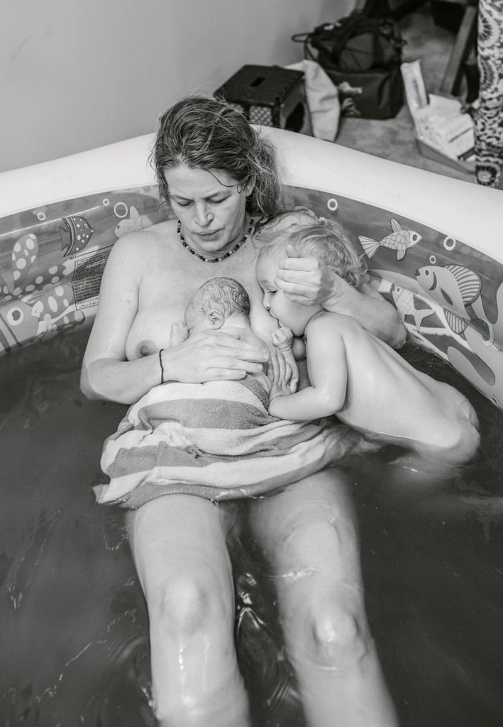 Mom Breastfeeding During Childbirth