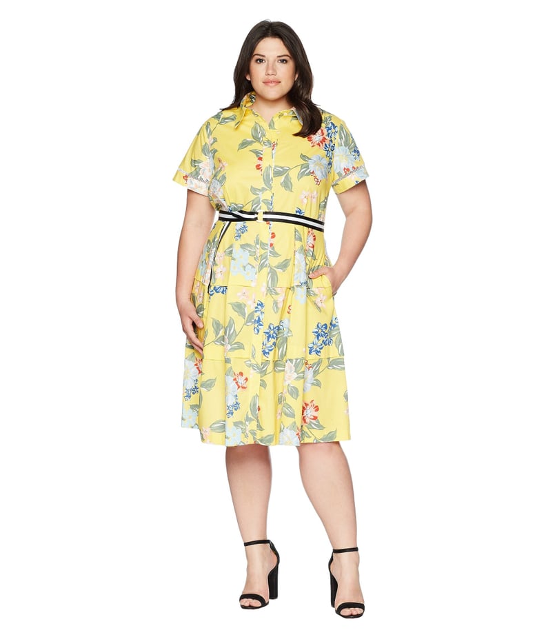 Donna Morgan Floral Cotton Polin Shirtdress