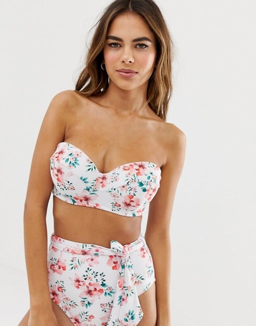 Peek & Beau Exclusive Floral Bow High-Waist Bikini Top and Bottom Set