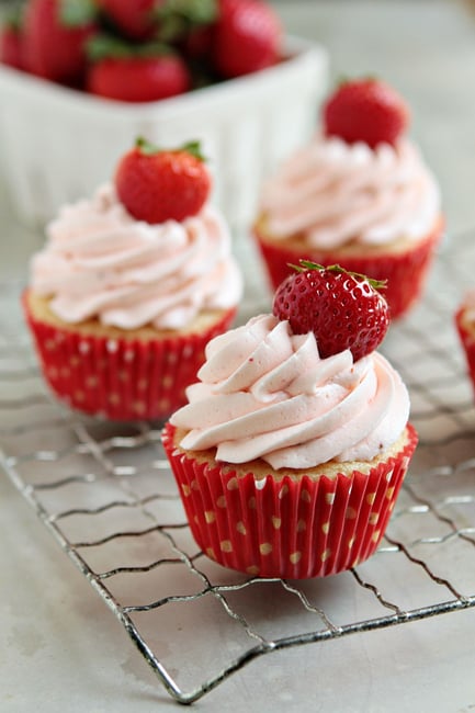 Strawberry Cupcakes With Strawberry Buttercream
