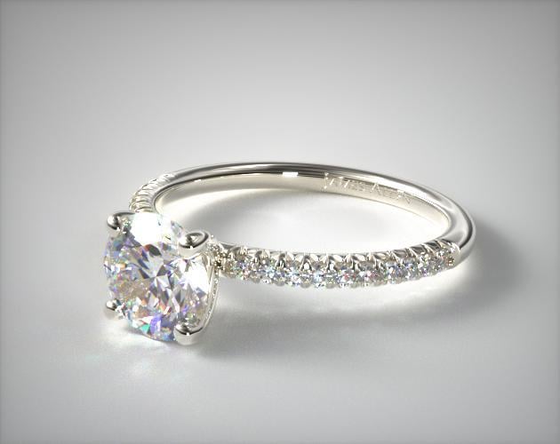JamesAllen.com 14K White Gold Petite Pave Engagement Ring