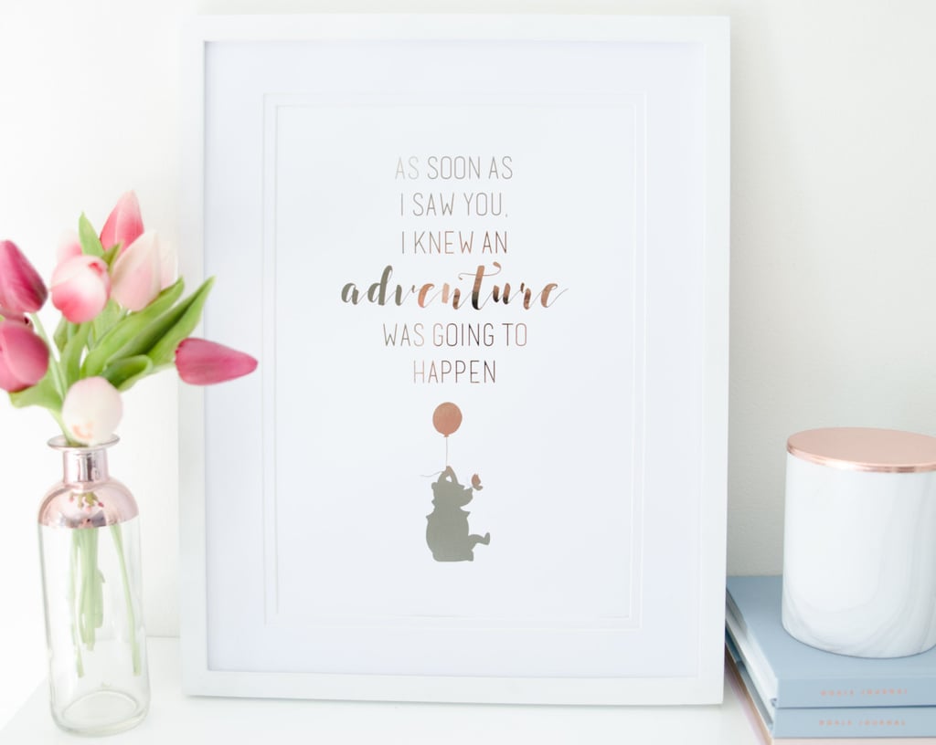 Winnie the Pooh Rose Gold Foil Print ($16)