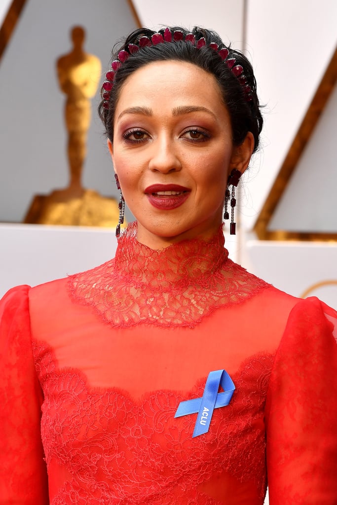 Ruth Negga Wears ACLU Ribbon Oscars 2017