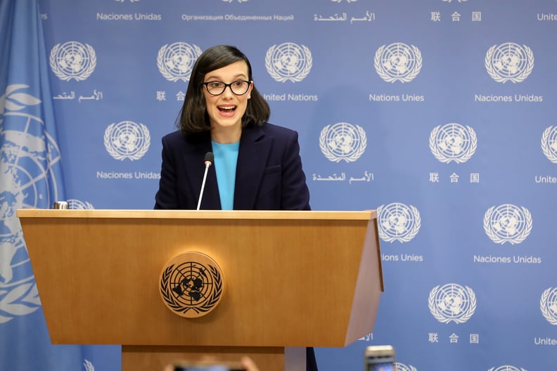 Millie Bobby Brown at the UN Summit in 2018