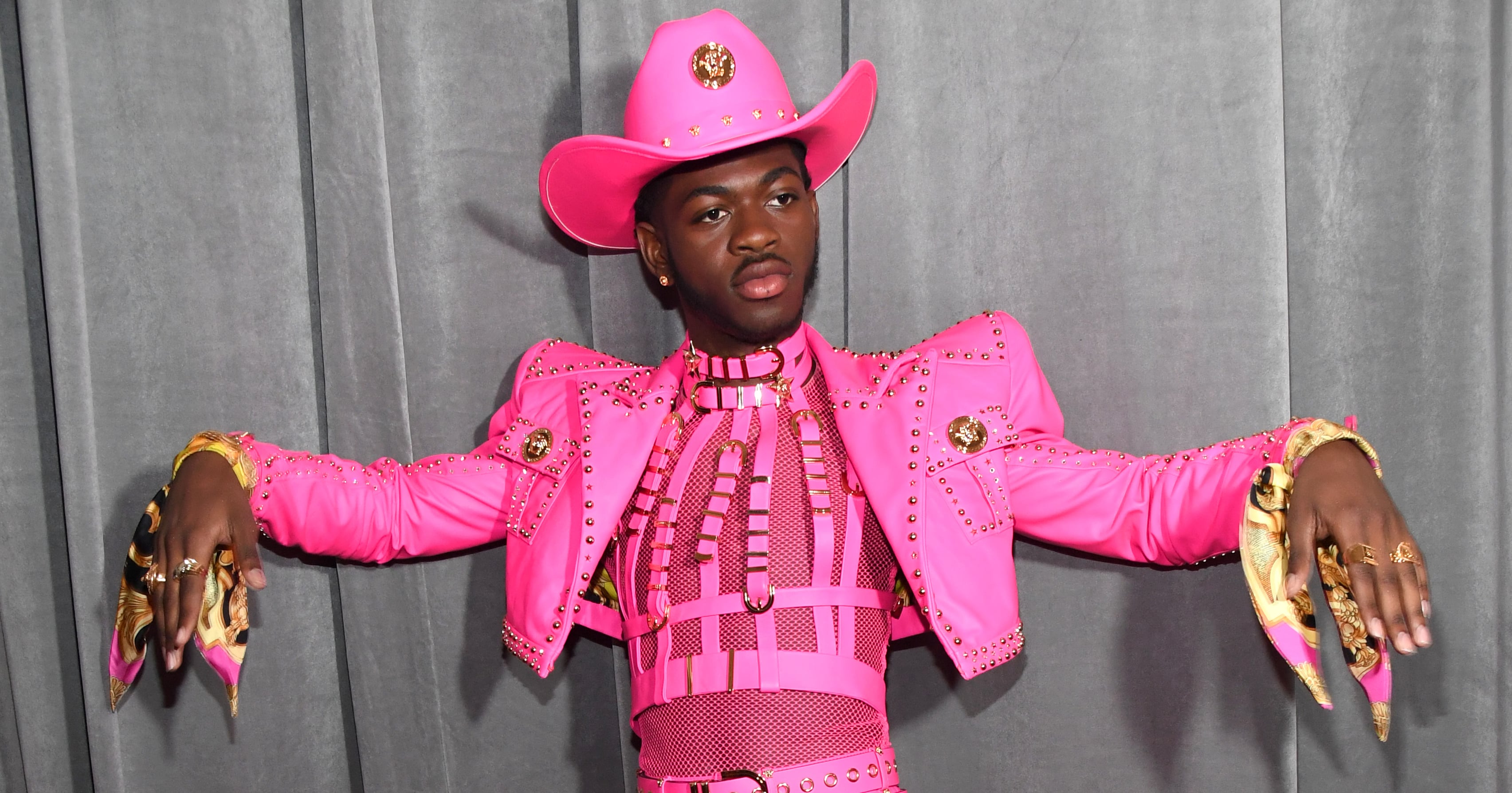 Lil Nas X's Pink Versace Cowboy Outfit at the Grammys 2020