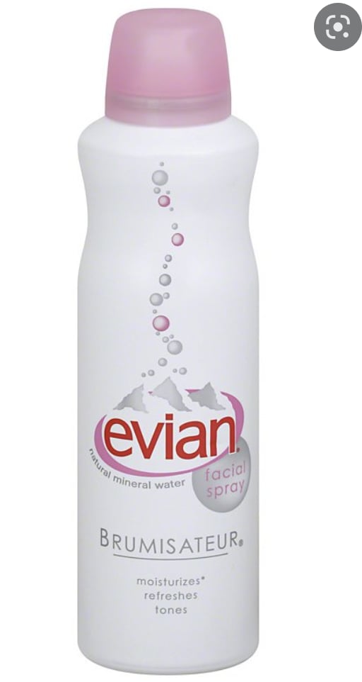 Step 1: Evian Mineral Water Facial Spray