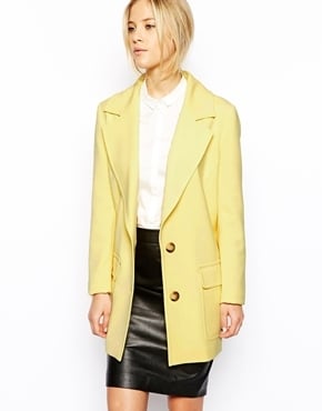 ASOS Long Line Coat With Patch Pockets