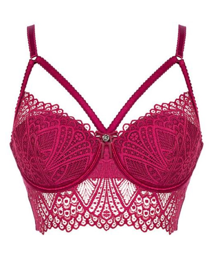 Boux Avenue Odette Deco Lace Longline Bra | Sexy Red Lingerie For All ...