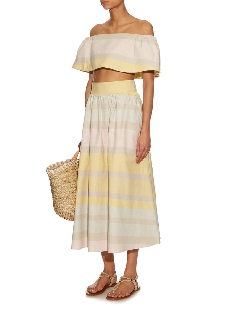 Mara Hoffman Striped Organic Crop Top ($167) and Skirt ($278)