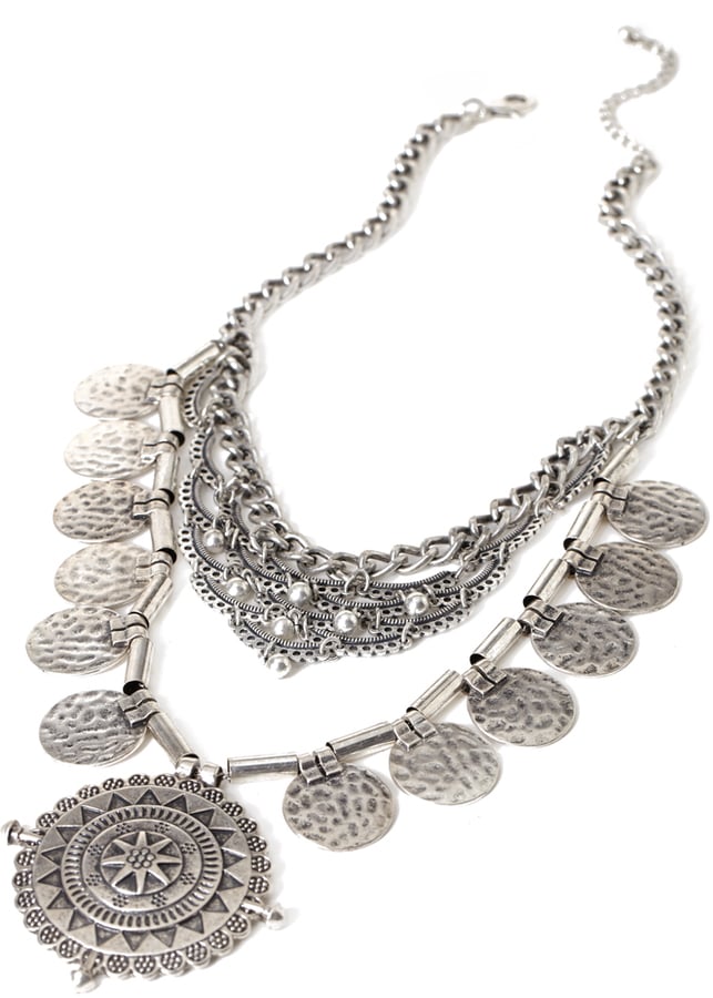 Forever 21 Layered Medallion Necklace