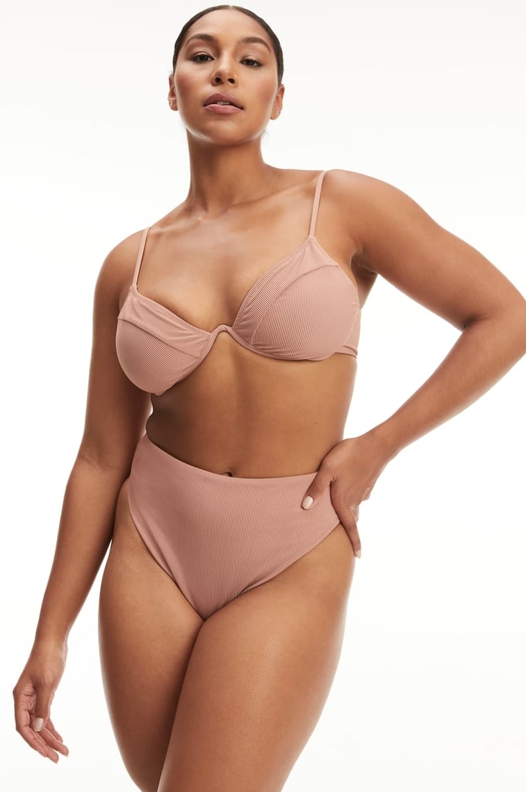 An Underwire Bikini: Good American Rib Showoff Curve Top and Rib Good Waist Bottom | 18 Sexy and Flattering Swimsuits That Are Made to Play Up Your | POPSUGAR Fashion Photo 13