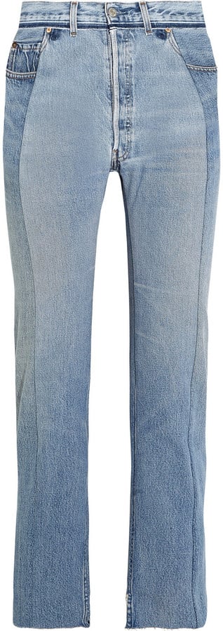 Vetements Paneled Distressed High-Rise Straight-Leg Jeans ($1,395)