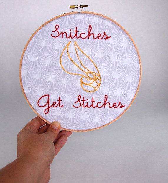 Snitches Embroidery Hoop