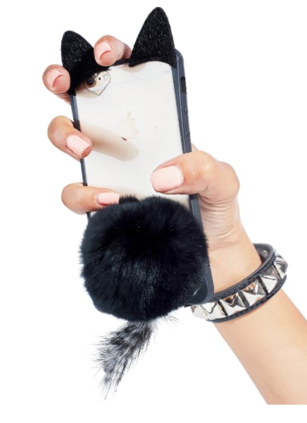 Dolls Kill Black Cat Fluff Ball iPhone 6 Case ($18)