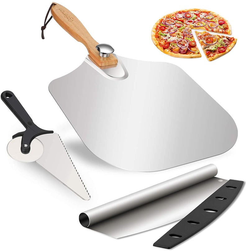 Aluminum Pizza Spatula Set with Foldable Screw Wood Handle and Pizza Spinner