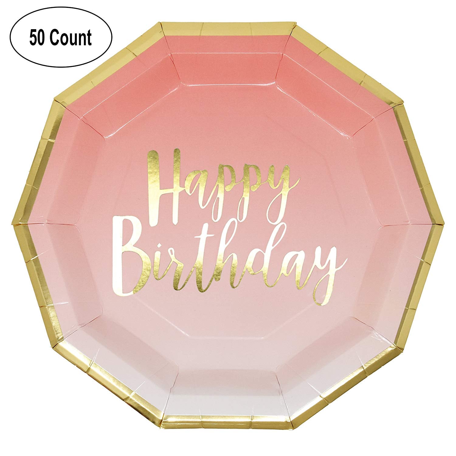 Pink And Gold Birthday Party Plates Whoa Amazon S Got Gorgeous