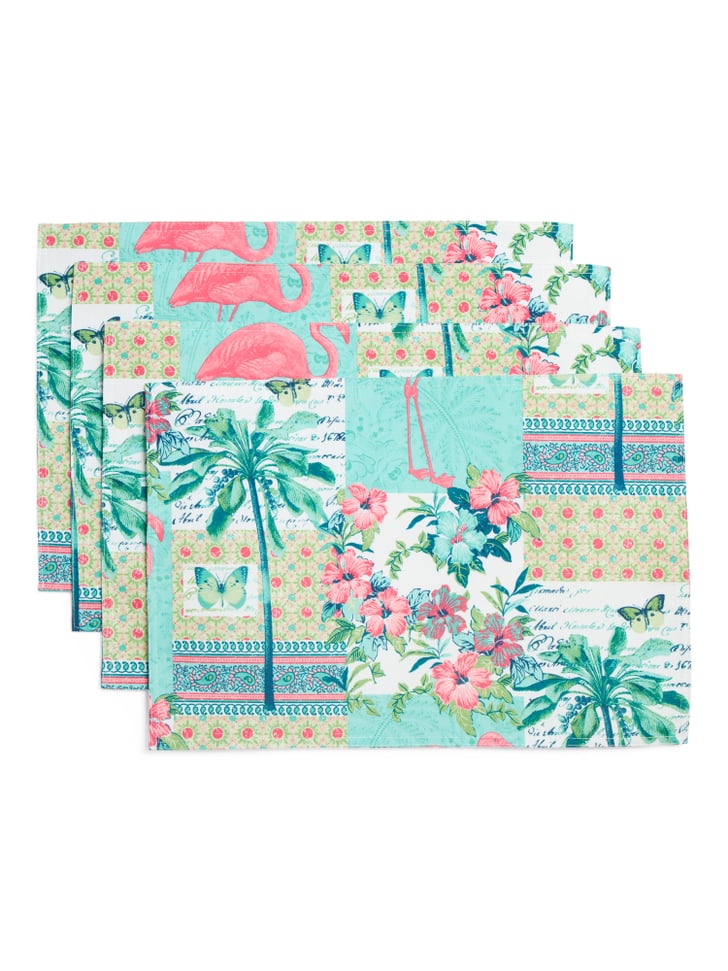 Set of Four Vintage Palm Collage Placemats Cheap TJ Maxx Outdoor