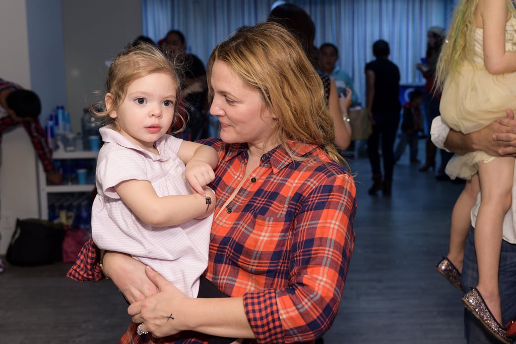 Drew Barrymore and Daughters at Jessica Alba's Holiday Event